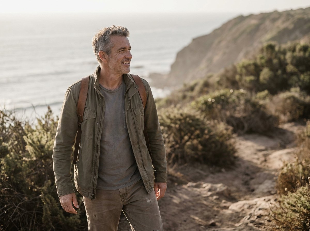 A healthy active man in his fifties outdoors