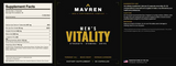 Mavren Men's Vitality full label with Supplement Facts